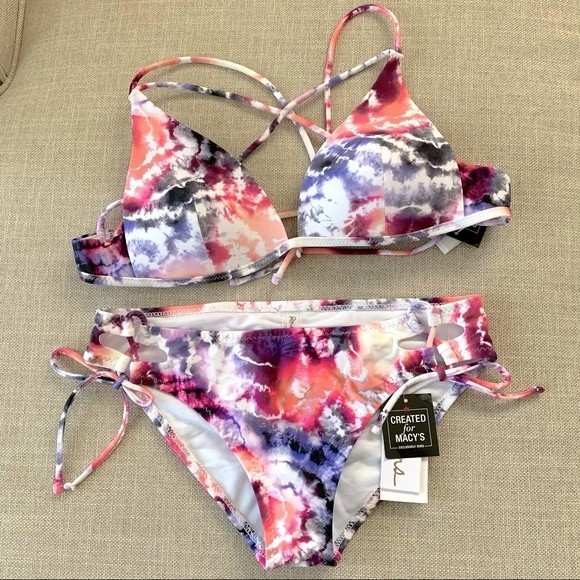 Raisins Pink & Purple Tie Dye Bikini Set New - Picture 6 of 9
